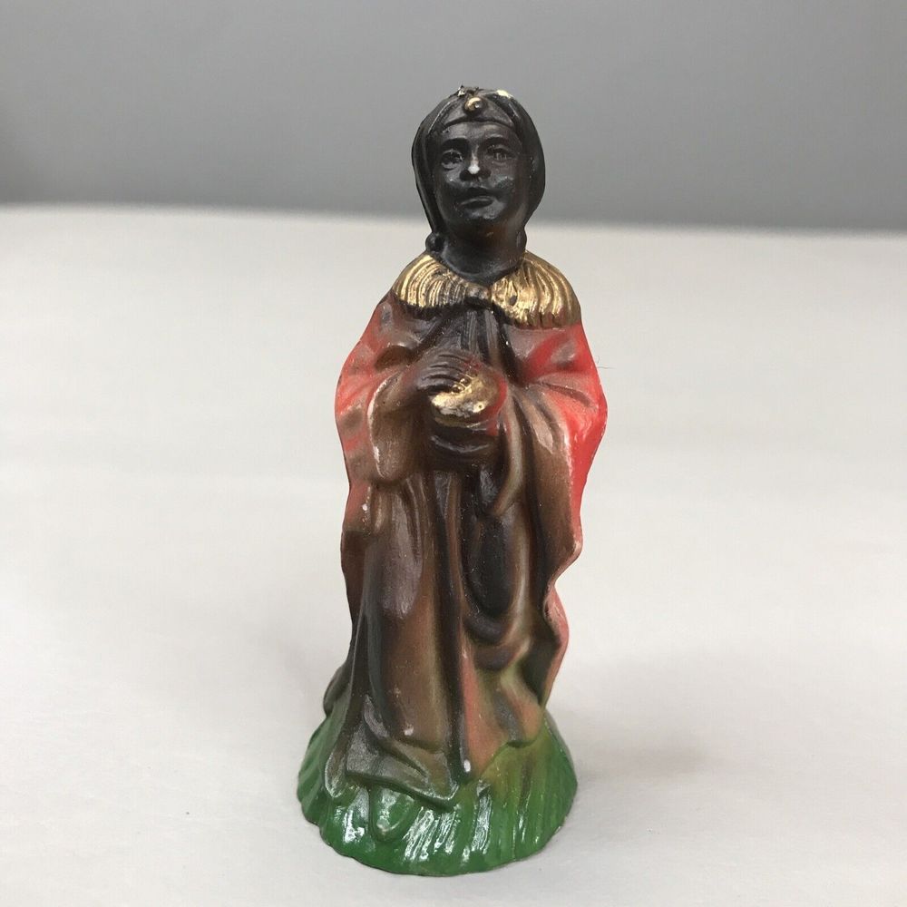 Vintage Christmas Nativity Hard Plastic Wise Man Figure Hong Kong Mid Century